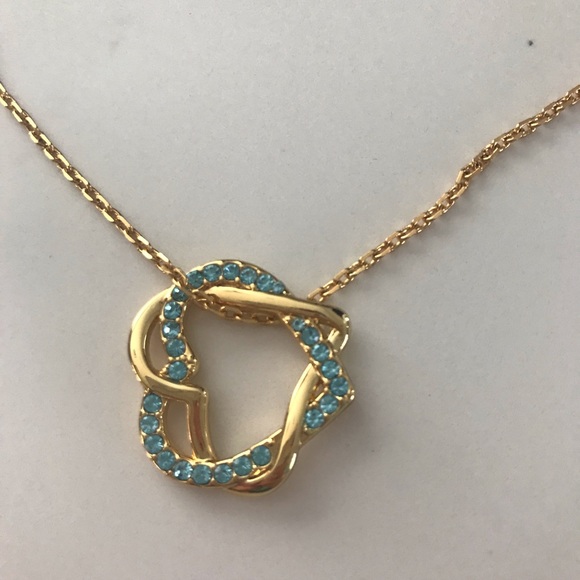 18k yellow gold plated, CZ hearts Necklace - Picture 7 of 8